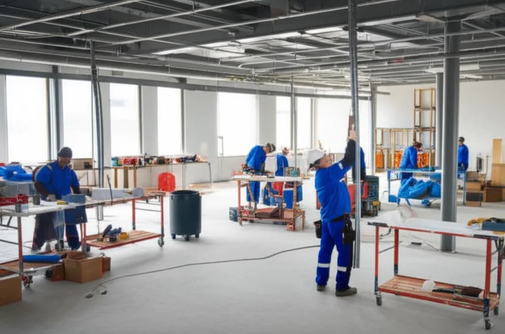 Electrical contractors using time tracking on commercial job site with QuickBooks sync